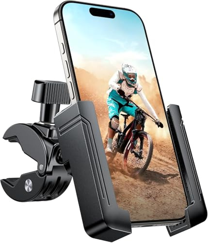 Miracase Bike Phone Holder:【Unblock Camera】 Universal Motorbike Phone Mount Accessories,Fit for iPhone 17 16 15 14 13 12 Pro Max,Samsung and All Mobile Phones,Black