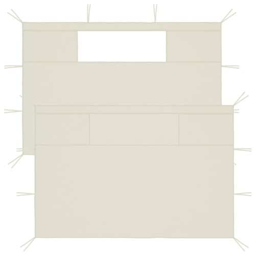 Mokuyary Pareti laterali per gazebo con finestre 2 pezzi Crema per tenda di ricevimento, gazebo da giardino e gazebo Pavillon-A2