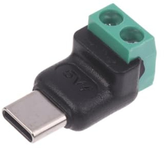 ERYTRJF USB C/Micro till 2-stifts 5 V sömlös skruvterminaladapter (1 x Microto2PIN-MHT)