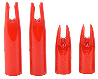 ZSHJG 50pcs Bogenschießen Pfeilnocken Kunststoff Pfeil Nocke Jagd Plastinock Pfeilnocken für OD 6mm 7mm Pfeil Welle Bogenschießen Kunststoff Pin Nocke Pfeilnocken Welle Ende Zubehör (Rot, ID: 7mm)