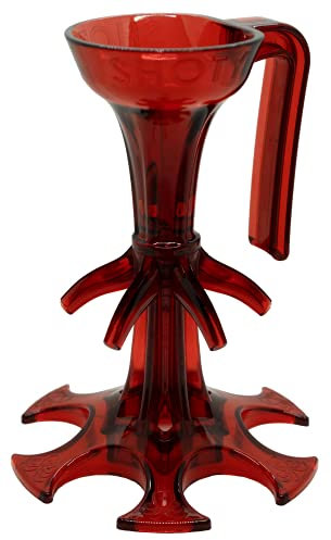 SHOTY® Kleiner Barkeeper - Schnapsspender & Ausgießer - Schnapshalter & Schnapsverteiler - Geschenk für Freunde & Party (Rot/Rot)