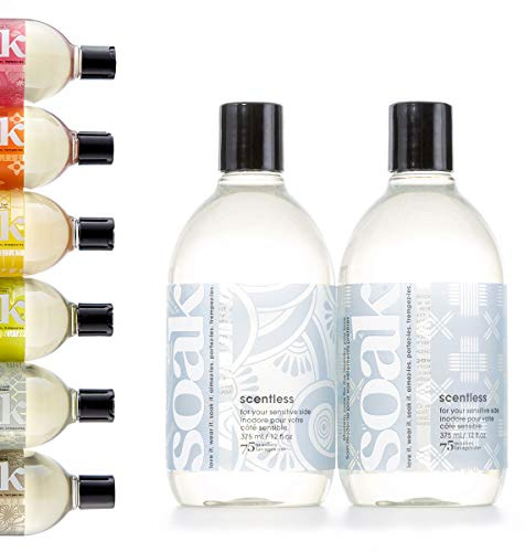 Soak Laundry Soap – 2 Pack Shop & Share | No Rinse, Plant Derived Hand Wash Detergent - 375 ml / 12 fl. oz, 75+ Washes (Scentless)