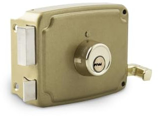 Cerradura sobreponer dorada 120mm.izqda.