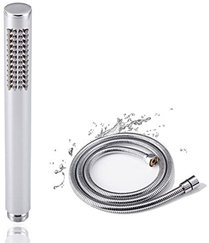 Oupukle Duschkopf mit Schlauch 1.5m, Hochdruck Handbrause mit Schlauch, Messing Stabhandbrause mit Schlauch, wassersparend Duschkopf mit Druckerhöhung für höher Wasserdruck, mit 1 Strahlarten