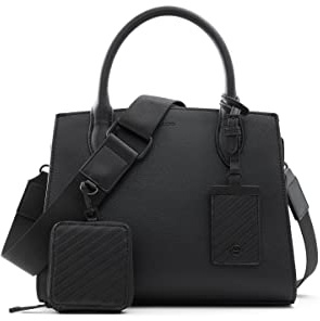 ALDO Women's Cadoanad Satchel Bag, Black/Black
