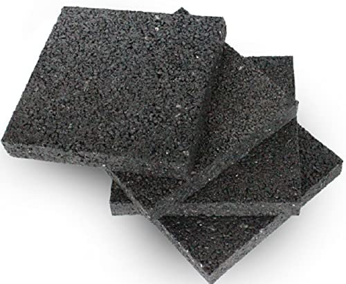 4er Set MARIO10 Gummipads 10x10cm. Antirutsch Pads Antivibrationsmatte Waschmaschine Trockner - Gummi Stopper Möbel - Schalldämmung Lautsprecher - Antirutschmatte Unterlegscheiben Fitnessgerät 1cm.