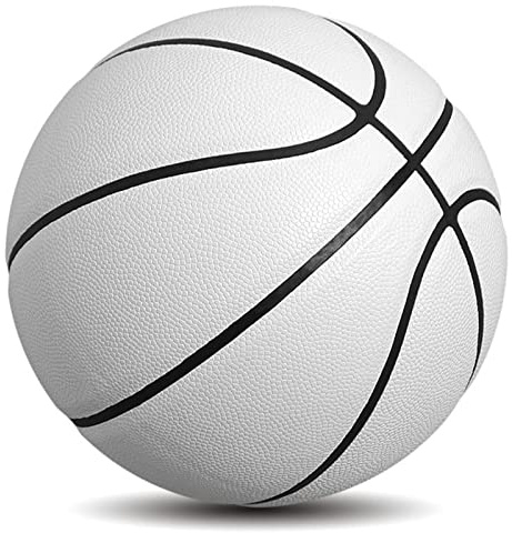 MINDCOLLISION Size 5/6/7 Solid Color Basketball, No Standard Non-Slip Wear-Resistant, Suitable for Indoor and Outdoor Children's Women's Youth Adult Basketball,White,7