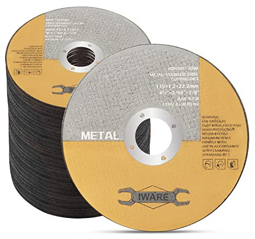 Supernic 100Pcs Cut Off Wheel 115mm x 1.2mm x 22.2mm Metal and Stainless Steel Cutting Discs Ultra -Thin Cutting Blade Disc for Angle Grinder