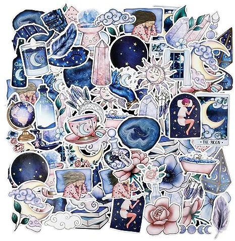 Ouligay 100 Stück Vintage Sticker Set Magie Aesthetic Sticker Wasserfest Aufkleber Für Fahrrad Laptop Motorrad Snowboard Skateboard Koffer Vinyl Teenager,Mädchen und Kinder
