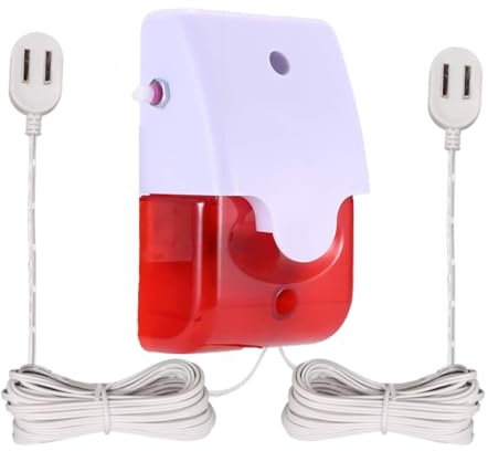 Detector de Fugas de Agua con 2 Sondas (5m, Extensible hasta 50m) - Alarma 120 dB con Luz Estroboscópica y Control de Volumen - para Fugas e Inundaciones - Funciona con Pilas, Duradero