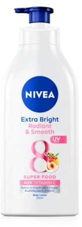 Nivea Extra Bright Radiant & Smooth 8 Super Food 40X Vitamin C Body Lotion UV Filter, Size 550 ml