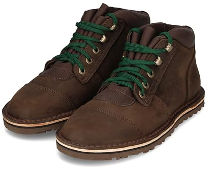 JIM GREEN Men's African Ranger Barefoot Boots Lace-Up Water Resistant Full Grain Leather Work or Hiking Boot (Houston Brown, 10.5)