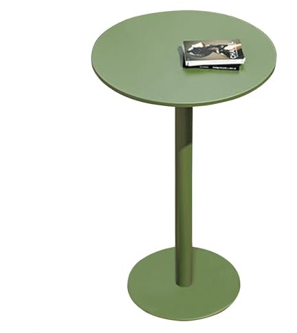 Bartisch im Freien, Terrassen-Frühstückstisch, Pub-Tisch, grüner Metall-Eisentisch, Thekenhöhe, Bistrotisch für Garten, Pool, Hof und Terrasse – platzsparender runder kleiner Esstisch(Size:40x40x50cm)