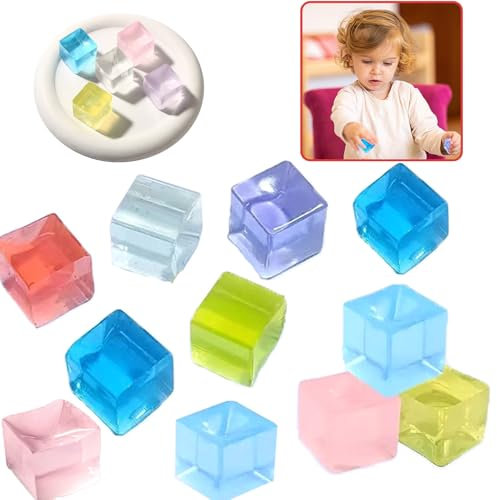 Tchsrim 20 Stück Stressball für Kinder und Erwachsene,Eiswürfel-Fidget Toys,Squishy Mitgebsel Kindergeburtstag für Kinder,Squeeze Cube Stressbälle Spielzeug,Anti Stress Spielzeug für Jungen-Mädchen