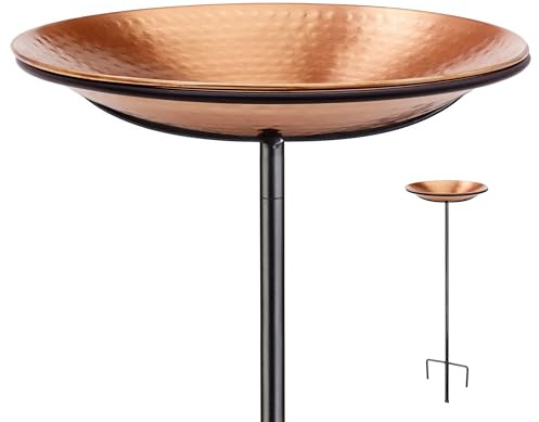 Good Directions Dimpled Copper Bird Bath on Garden Pole 13