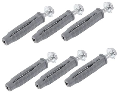 Veemoon Kit De 6 Vis D'Expansion pour Cloisons Sèches Fixation Murale Ancrages Et Vis pour Béton Ancrages Muraux Ancrages pour Cloisons Sèches Kit d'ancrage Mural en