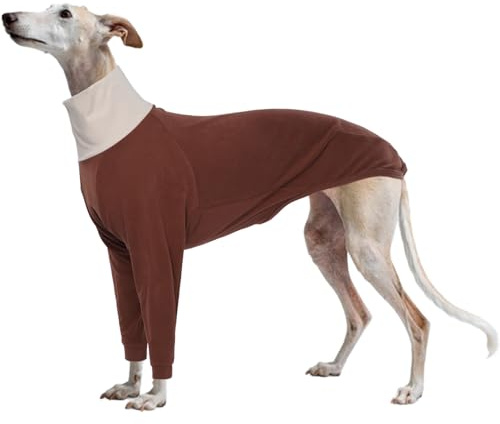 Whippet Fleecejacka Whippet Tröja Whippet Tröja Whippet Varm Väst Italiensk Greyhound Vinterkläder Whippet Liten Hundkappa (Brun, XS)