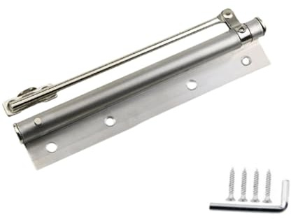 rongweiwang Dörrgångjärnet kan fritt justeras efter behov Dörrstängare för bostäder och företag Robust konstruktion i rostfritt stål Fjäderstängare Kraftig självstängande, Silver, 195x35mm