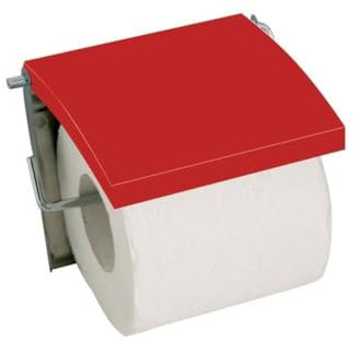 MSV ms1253 – Portarotolo di Carta igienica, in MDF/Acciaio Inox, Colore: Rosso