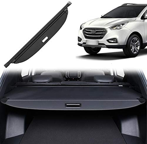 OREALTOOL Laderaumabdeckung Kofferraum Schutz Abdeckung Cargo Cover kompatibel mit IX35 2010-2017 Schwarz Ausziehbar Kofferraumabdeckung Rollo
