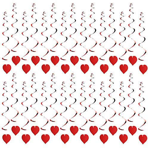 Dadabig 30 Pezzi Decorazioni Pendenti Cuore Decorazioni Pendenti a Spirale Cuore Rosso Amore di Spirale per Appendere Addobbi a Cuore da Appendere per Carnevale Matrimoni San Valentino Festa