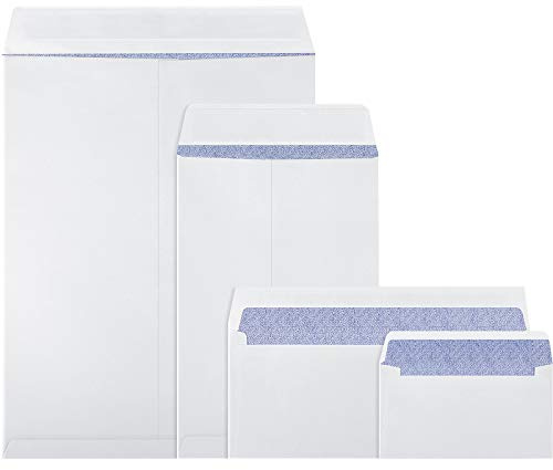 Zonon 4 Sizes Seal Flap Self Stick Envelopes with Strong Peel, Businesses Envelopes Designed for Secure Mailing, 200 Pieces, 10 x 13 Inch, 6 x 9 Inch, 4-1/8 x 9-1/2 Inch, 3-5/8 x 6-1/2 Inch