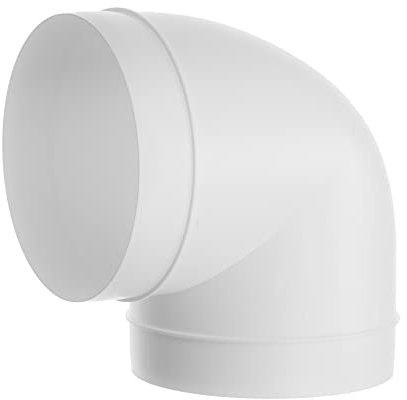 Coude en plastique à 90 degrés de 150 mm – Coude de raccordement pour conduit, conduit ou tuyau – Droit ou flexible – Connecteur de ventilation rond