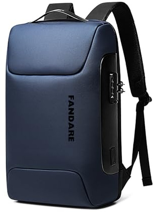 FANDARE Antifurto Zaino PC Portatili Zaino Uomo Donna Zaino per Laptop con porta di ricarica USB Zaino per Affari da 15.6 Pollici Zaino Lavoro per Scuola Viaggio Università Lavor Zaini Blu A
