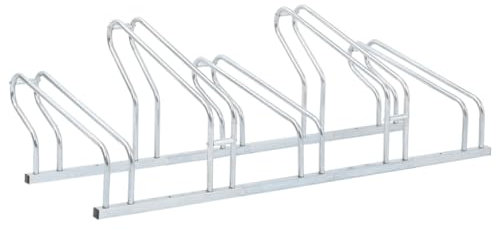 vidaXL Fahrradständer, Aufstellständer für 5 Fahrräder, Radständer Freistehend, Mehrfachständer Bodenständer Fahrradhalter, Verzinkter Stahl