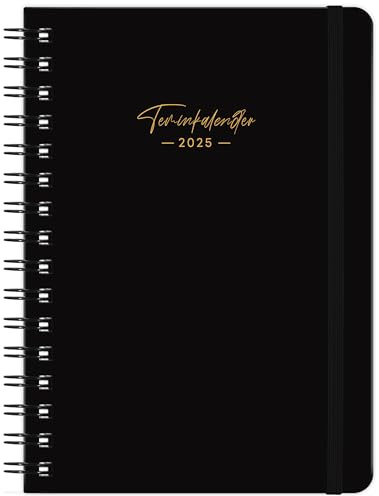 Terminplaner 2025 - Kalender 2025 Buchkalender A5 von Januar bis Dezember, Terminkalender 2025 als Ringbuch Wochenplaner, Wochenplaner 2025 Für mehr Organisation