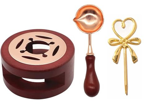 Kit de sello de cera, calentador de cera, calentador de cera de fusión, juego de fundición de cera vintage, cuentas de cera de fusión para calentar y fundir, para manualidades, manualidades, sello de