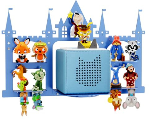 DUHARS Estanteria Infantil para Tonies & Toniebox Figuras, Estanterias Castillo de Pared Infantiles Espacio para hasta 35 Figuras, Baldas Pared para Dormitorio Infantil, Habitación Niños, Sala Juego