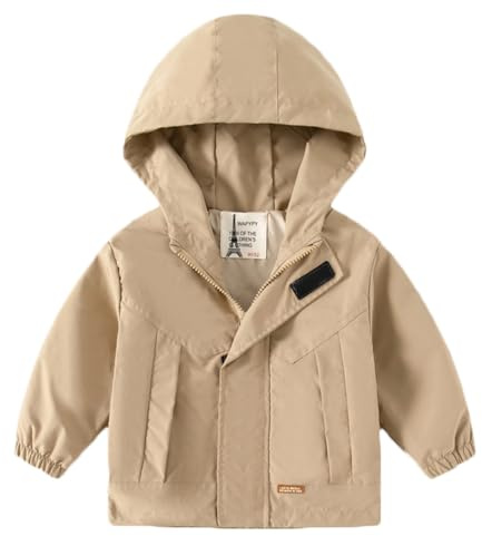 Veste coupe-vent pour tout-petits, manteau léger avec capuche et fermeture éclair pour garçons, vêtements d'extérieur décontractés pour enfants