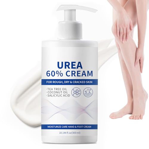Urea Creme 60%, 300g FußCreme Gegen Hornhaut für trockene, rissige Füße, Ellbogen, Knie, Fersen und Hände, Spendet Feuchtigkeit, Hornhautentferner Creme Maximale Wirkstärke