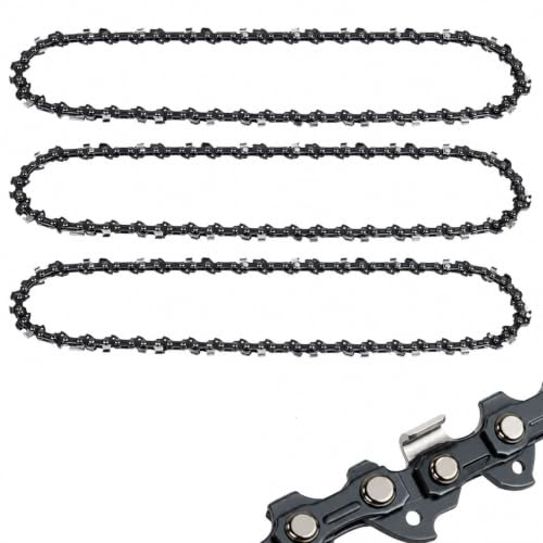 3 x 25 cm sågkedja 3/8 tum LP 40TG 1,1 mm kedja – reservkedja för 10 tums batterimotorsåg, kompatibel med Einhell GE-LC 18/25, DUC254Z, Oregon, Parkside, Worx – perfekt för trädgård, trä och