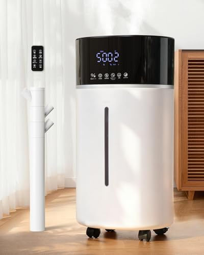Umidificatore per stanze grandi, 18 L, tecnologia di nebbia calda e fredda, colore bianco