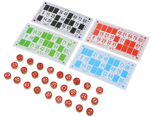 Genérico Bingospiel – Holzpapier | Spiel mit großen Buchstaben | Interaktive Spiele aus Vintage-Holz | Familienbingo-Spiele mit Karten für Kinder, Erwachsene, Familie