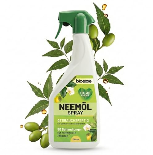 BIOEXXE Neemöl für Pflanzen – Natürliche Pflanzenpflege mit Azadirachtin aus Neemextrakt für Innenräume, Garten und Balkon, Neem Oil for Plants zur regelmäßigen Pflege empfindlicher Pflanzen 1000 ml