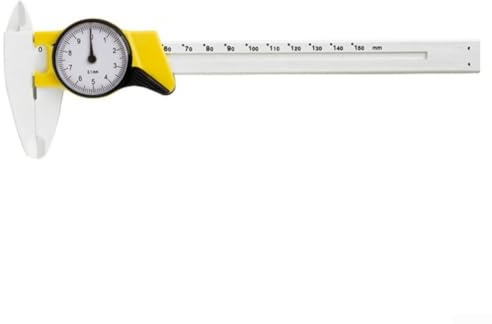 Skjutreglage digital 150 mm plast lätt caliper med dubbelskala metrisk tum för träbearbetning 3D-utskrift hushåll (vit)