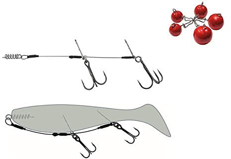 Set: Stinger System Komplett-Set Shallow Rig für Gummifische inklusive verschiedener Gewichte von Jenzi + gratis Petri Heil! Aufkleber