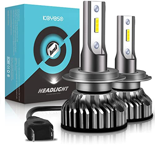KOYOSO H7 LED Bombillas Coche, 10000LM Lámpara Faro para 12V Auto, 2 Piezas