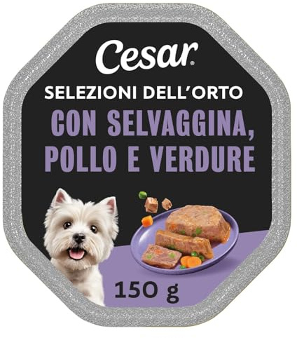 Cesar Sélection du Potager Nourriture pour Chien avec gibier, Poulet et légumes 150 g, 14 bacs