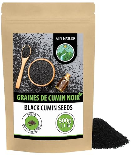 Helt svart kummin (500g), 100% naturliga svarta kumminfrön, naturliga svarta kumminfrön utan tillsatser, vegan