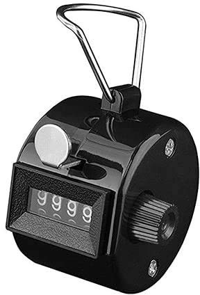 White Deer Hand Tally Counter 4 Digit Number Dual Clicker Golf Handy Convenient (Black)