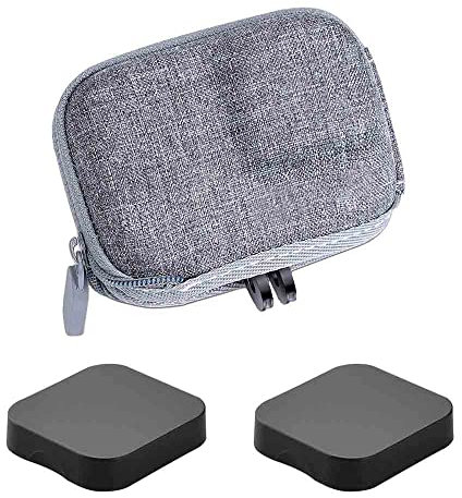 ULBTER Mini custodia Borsa per GoPro Hero 13 12 11 10 9 8 Hero13 Hero12 Hero11 Hero10 Hero9 Hero8 nero Tappo Coprilente in gomma copriobiettivo, Grigio trasporto scatole accessorio [1+2 pezzo]