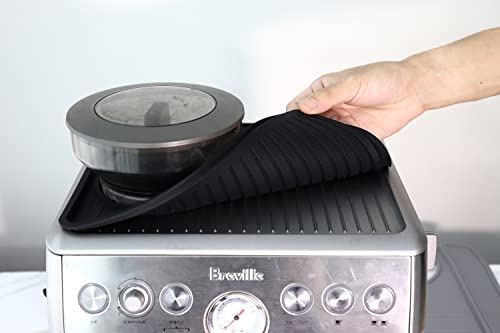 CAPFEI Silikon Matte Kompatibel mit Sage/Breville BES870XL Barista Express Espressomaschinen, Anti-Rutsch Barista Zubehör (Schwarz)