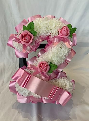 Silky Bouquets Artificial Silk Funeral Flower Single Number Letter Tribute Memorial 0-9 Wreath