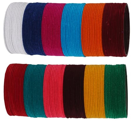 Touchstone NEW Colorful Bangle Collection Indian Bollywood Traditional Beautiful Quality Velvet Assorted 12 Colors Of Life Stylish Designer Jewelry Bracelets Bangle. Set Of 144. For Women