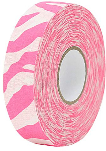 Yuecoom 2.5cmx25m Lacrosse Tape, Hockey Protective Tape Lacrosse Tape Pink Hockey Tape Hockey Grip Tape for Stick Sport Safety Badminton Pole Pads Hockey Stick Tapes Equipment (Pink Stripes)