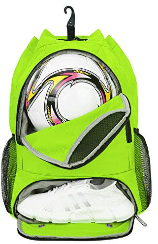 sportsnew Fußball Tasche, Basketball Kordelzug Rucksack Verstellbar Sportrucksack mit Ballfach & Schuhfach und Nasstasche Tunnelzug Daypack für Herren Damen